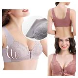 Womens Wireless Push up Bra, Front Closure (5-Pk, XL, 132-154lb)