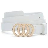 Thin Belts for Women 3 Pack with Gold Buckle