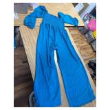 Jumpsuit - Fall Long Sleeve Wide Leg Ruched One Piece