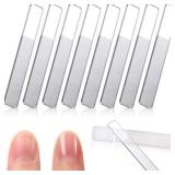 A 8 Pieces Nano Shiner Files Glass Natural Nail Files Crystal Nail Shiner Buffer Polisher with Case for Natural Nails