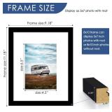 PEALSN 8x10 Picture Frame, Display Pictures 5 x 7 with Mat or 8 x 10 Without Mat for Wall Mounting Display, Photo Frames, Black