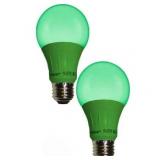 Sleeklighting Green LED Light Bulb A19 E26 Base Lightbulb 3-Watt Energy Saving UL-Listed, 2 Pack