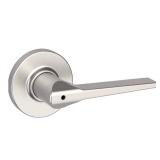 Kwikset Hollis Round Rose Satin Nickel Privacy Bed/Bath Door Lever