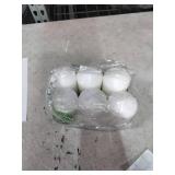 Stonebriar 6 Count Tall 3 x 6 Inch 65 Hour Long Burning Unscented White Wax Pillar Candles