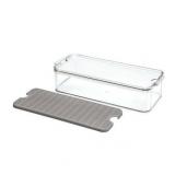 iDesign Stackable Refrigerator and Pantry Kitchen Box Clear Recycled Plastic