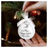 Christmas Memorial Feather Ball Angel Ornament I Have an Angel in Heaven I Call Him Husband Family Memorial Loss of Loved One Hanging Pendant Xmas Tree DÃ©cor