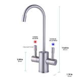 Ready Hot RH-F560-BN Faucet Only for Instant Hot Water Tank, Insulated, Safety Lock on Handle, Dual Lever Hot & Cold Water, Brushed Nickel Finish - Retail: $146.07