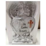 SJZ Garden Angel Statue Sympathy Gift with Cross Solar LED Light, Human Memorial Gifts , in Memory of Loved One, Condolence Gifts, Bereavement Gifts, Cemetary Grave Decorations