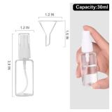 Spray Bottle, 1oz/30ml Small Plastic Fine Mist Spray Bottles, Mini Empty Travel Bottles with Funnels and Labels 4 Pack