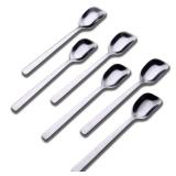 GoGeiLi Yogurt Spoon, Stainless Steel Gelato/Ice Cream Spoon, Fruit Spoon, Dessert Spoon, 6.4-inch, Set of 6