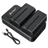 Artman NP-F550 Battery and Dual USB Charger for Sony NP-F970 F750 F550 F330 F530 F570 F770 F960, CCD-SC55, TR516 TR716 TR818 TR910 TR917, Battery for LED Light, Monitor, Camera Slider (2-Pack 2900mAh)