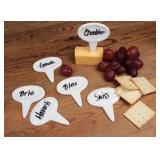 RSVP International Accessories Cheese Board Collection, Oval Shape, 6 Piece, Porcelain