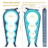 Otstar Jar Opener Bottle Opener and Can Opener for Weak hands, Seniors with Arthritis and Anyone with Low Strength, Mutil Jar Opener Get Lids Off Easily (Blue and Grey)