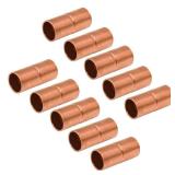 YTKavq Straight Copper Fittings,1/2 Inch ID Welding Joint for HVAC Units, with Rolled Tube Stop Sweat Ends,Pack of 10