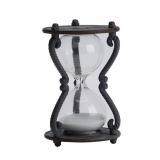 SOFFEE DESIGN Rustic 6-Minute Hourglass Sand Timer, Vintage Distressed Sand Clock, Sand Watch with White Sand, Antique Sandglass for Home Desk Kitchen Office Decor, Black