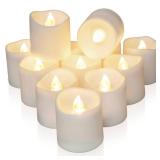 Homemory 12Pack Timer Flameless LED Votive Candles, Long Lasting Battery Operated Tea Light with Timers, 6 Hours On and 18 Hours Off Cycle Automatically for Wedding, Table Decorations (Warm White)