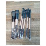 Jessup Makeup Brushes Set 7pcs Double Sided Makeup Brushes for Foundation Concealer Blush Eyeshadow Contour Bronzer Powder Blending Eyebrow Eyeliner, Cruelty-Free Make up Brushes Peach Dust T600