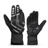 INBIKE Cycling Winter Gloves,for Men Windproof Reflective Thermal Gel Pads Touch Screen MTB Mountain Bike Black Large