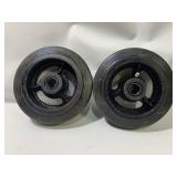 2 New Heavy Duty 6x2 Steel Rubber Wheel