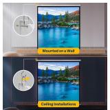 New VIVOHOME Projector Screen Pull Down, 1:1 120 Inch Retractable Projection Screen, HD 4K Manual Pull Movie Screen for Home Theater, Cinema, Office (84x84 Inch White)