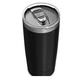 Juro Tumbler 20 Oz Stainless Steel Vacuum Insulated, with Lids and Straw [Travel Mug] Double Wall Water Coffee Cup for Home, Office, Outdoor Works Great for Ice Drinks and Hot Beverage - Black