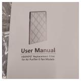 HE601 HEPA Replacement Filter Compatible with Shark Air Purifier 6-Fan Models HE601& HE602, H13 True Premium HEPA Filter, Compare to Part # HE6FKPET, HE6FKBAS, HE6FKPRO, 2 Pack