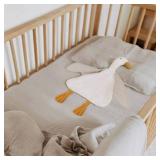 Baby Toys Lovey Blanket Soft Duck Blankets for Newborn Essentials 0-6 Months, Sensory Stuffed Animal Security Blanket for Boys and Girls (Cream, Duck)