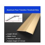 Aluminum Floor Transition Threshold Strip, 36 Inch Threshold Ramps for Doorways, Wheelchairs, Door/Tile/Threshold Reducer, Doorway Edge Trim Suitable for Threshold Height Less Than 1.6 Inch (Gold)