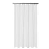 Mrs Awesome Embossed Microfiber Extra Long Shower Curtain Liner 71 x 96 inches, Soft Fabric Shower Curtain Washable and Water Repellent,71x96, White