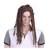 IMOSA Premade Synthetic Cosplay Reggae Dreadlocks Wig African American Wigs (Brown)