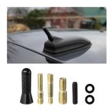 Sylvil Car Short Antenna, 1.37 Stubby Aluminum Radio Antenna Replacement, Carbon Fiber Antenna Kit with Screws, AM/FM Roof Mount Car Radio Reception Antenna Mast for Most Cars SUVs (Black)