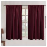 Turquoize Blackout Curtains 54 Inch Length Rod Pocket Back Tab Blackout Curtains for Bedroom Insulated Curtains Room Darkening Window Treatments for Small Windows, 52 x 54, 2 Panels,Burgundy