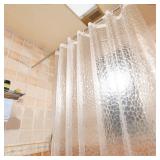 AooHome 54x72 Inch Stall Shower Curtain Liner, EVA 3D Water Cube Narrow Shower Curtain, Water Repellent Shower Liner, Heavy Duty, Semi Transparent