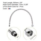 uxcell 20 Inch Long Faucet Supply Line Connector, 2pcs G1/2 Female Compression Thread x M10 Male Connector Braided 304 Stainless Steel Water Supply Hose Line