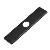 Greenspring Matte Black Faucet Plate, Sink Hole Cover, Faucet Deck Plate 10 Inch 1 or 3 Hole Long Rectangle Cover Deck Plate Faucet Escutcheon for Bathroom Kitchen Vanity Sink Faucet Stainless Steel