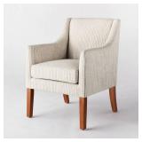 Clearfield Swoop Arm Dining Chair Cream Stripe - Threshold designed with Studio McGee: Upholstered Rubberwood Frame - Retail: $180.00