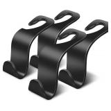 36 Boxes Car Seat Headrest Hook 4 Pack - Universal Auto Seat Hook Hanger Storage Organizer Holder (Black)