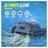 Seauto New Crab Cordless Robotic Pool Vacuum Cleaner Waterline Cleaning, Wall-Climbing, Intelligent Route Planning (Powers on)