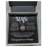 Larvincy To My Wife Necklace from Husband With Heartfelt Message & Elegant Box - Soulmate Necklace for Women, Valentines Day Gifts for Wife, Romantic Jewelry Gift for Her On Birthday, Anniversary