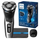 Philips Norelco Shaver 3900, Rechargeable Wet & Dry Electric Shaver with Pop-up Trimmer, Charging Stand, Travel Storage Pouch, Protective Cap, Space Gray, S3341/92