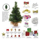 iLAND Tabletop Christmas Tree with Lights, Desk Christmas Tree, 12 inch Mini Christmas Tree of Elf Accessories on 1/6 Scale