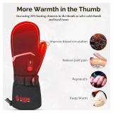 SAVIOR HEAT Heated Mittens Electric Ski Gloves, Palm & Handback Heated Rechargeable Battery Warm Snow Mitts for Winter Skate Skiing Camping Hunting Hiking Arthritis Hands Men Women Kids - Retail: $117