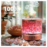 Essential Oil Diffusers, Himalayan Pink Salt Aromatherapy Diffusers, Diffusers for Essential Oils Large Room Home Cool Mist Humidifier with Safe Auto Shut-Off and 7 Color LED Night Lights, 400ml