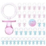 Pacifiers for Baby Shower Game, 36 Plastic Pacifiers for Baby Shower Decoration DIY, Large Size Baby Shower Pacifiers, Gender Reveal Party Table Scatter/Hunt Baby Shower Game Props(Blue&Pink, 2.75 in)