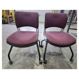 (2) HON Burgundy Office Chairs