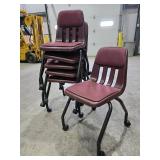 (6) Stackable Burgundy Chairs