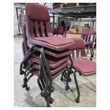 (6) Stackable Burgundy Chairs