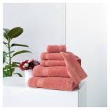 Classic Turkish Towels CTT - Luxury 6 Piece Towel Set, 100% Turkish Cotton, Quick Drying, Highly Absorbent & Comfy, Includes 2 Bath Towels, 2 Hand Towels & 2 Washcloths | (Canyon Clay)