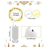 LED Fairy Lights 50pk Battery Operated LED String Lights Flexible String Lights 7 Feet 20 LED Fairy Lights Waterproof LED Lights for Christmas Decorations DIY Wedding Bedroom Party (Warm White)