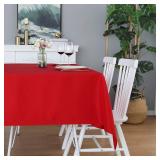 FOLINS&HOME Red Rectangle Tablecloth 60 x 120 Heavy Duty Wrinkle Free Polyester Table Cloths Waterproof, Washable and Spillproof Table Cover for Party, Banquet, Indoor and Outdoor-Oblong/Rectangular